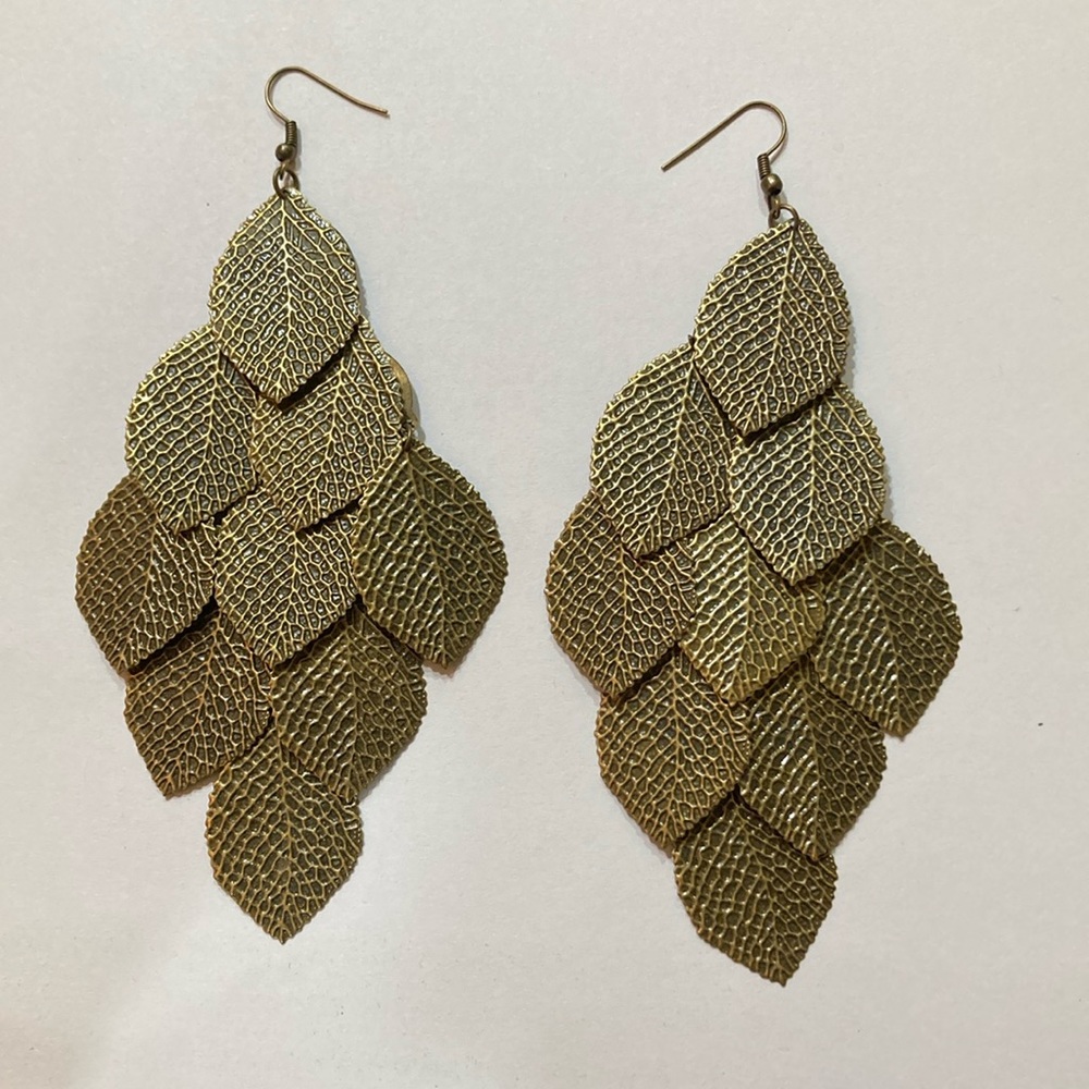 Bronze Leaf Earrings
